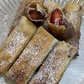 no:no's cooksnap of when they made 春巻きの皮で絶品スイーツ！？苺春巻き♡.