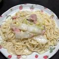 asupinya21's cooksnap of when they made 簡単❤鮭と白菜のクリームパスタ❤.