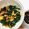 ばぁんすあん's cooksnap of when they made ほうれん草と卵のピリ辛ナムル風サラダ.