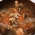 サビエルっ子's cooksnap of when they made 鶏もも肉スープ♪簡単白菜春雨人参しめじ.