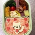 Chaaa_room's cooksnap of when they made おすわりネコちゃん＊キャラ弁.
