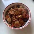 ！なちゃん's cooksnap of when they made ベーコンとナスのアラビアータ風パスタ.