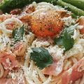 yokoyoko76's cooksnap of when they made お豆腐ソースのカルボナーラうどん.