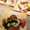 co☆Disney's cooksnap of when they made ワンタンの皮でミニクリスピーピザ.