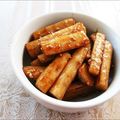3yury's cooksnap of when they made カリカリごぼうの甘辛にんにく醤油焼き.