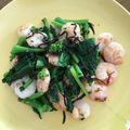 tomato's cooksnap of when they made 菜の花と海老のゴマ油炒めde免疫力アップ.