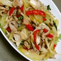 ハナレ's cooksnap of when they made 【豚バラ】セロリと豚肉とキノコの炒め物.