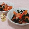 みかかめ's cooksnap of when they made カニカマとトマトとワカメの酢の物*+.