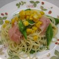 サンディサンディ's cooksnap of when they made 夏野菜と生ハムのサラダ風冷製パスタ.