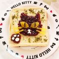 めいめい☆☆☆'s cooksnap of when they made あんこ沢庵クリームチーズ猫アートトースト.