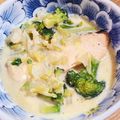 ゆかりんご117♪'s cooksnap of when they made 簡単ヘルシー☆鮭カマのポカポカ豆乳鍋.