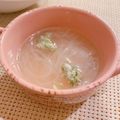 obirara's cooksnap of when they made 残った餃子のたねで＊白湯春雨スープ＊.