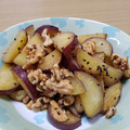 ねこのおかあさん☆'s cooksnap of when they made さつまいもとクルミのバター醤油.