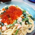 りーやん20's cooksnap of when they made いくらと鮭ときのこのクリームパスタ♡.