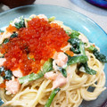 りーやん20's cooksnap of when they made いくらと鮭ときのこのクリームパスタ♡.