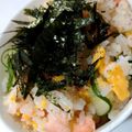 さくらなのはなそら's cooksnap of when they made 簡単！さっぱりキュウリ鮭ちらし寿司.