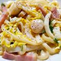 ナルぴょん's cooksnap of when they made ホタテの焦がし醤油クリームうどん.