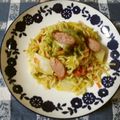 violets's cooksnap of when they made 白菜とベーコンの塩焼きそば.