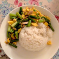 degawa's cooksnap of when they made 中国家庭料理：にんにくの芽と卵炒め.