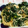 ♪ミチル♪'s cooksnap of when they made ちぢみほうれん草と半熟卵のパスタ.