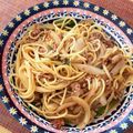 ゆいまるneco's cooksnap of when they made 新玉ねぎとピーマンと豚ひき肉のパスタ.