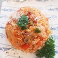 ピースケのママ's cooksnap of when they made 炊飯器de彩り新玉トマトピラフ.