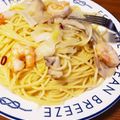 Khei's cooksnap of when they made くたくたネギのパスタ.