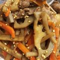 huu_ka's cooksnap of when they made ごぼう・蓮根・人参・牛肉のきんぴら煮.