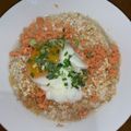 ☆☆チャコ☆☆'s cooksnap of when they made からだにやさしい。鮭と卵のオートミール粥.