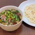 yuixx__'s cooksnap of when they made なすと豚バラのつけうどん.