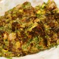 ＊実月＊'s cooksnap of when they made コーンと水菜のチーズチヂミ★ピザ味.