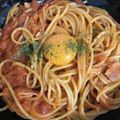 キヌ豆腐's cooksnap of when they made カルボナーラチリトマト.