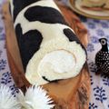 ちゃんねるゆみ's cooksnap of when they made 濃厚ミルク♪牛模様の白いロールケーキ.