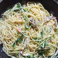 拓斗ここな's cooksnap of when they made 水菜とベーコン舞茸のパスタ☆簡単ランチに.