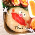 ♡мiчаⅵ♡⋆'s cooksnap of when they made キャラ弁＊簡単♪ホットドッグデコおにぎり.