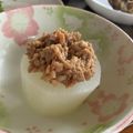 0720まま's cooksnap of when they made 肉味噌だれのふろふき大根☆.