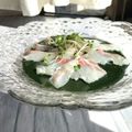 クック2PJ2E6☆'s cooksnap of when they made 旬魚のカルパッチョ生スピルリナソース.