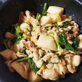 にゅこ's cooksnap of when they made 蕪の葉と豚バラ肉の味噌炒め.