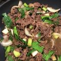 ちゃかき's cooksnap of when they made ニンニクの葉と新玉ねぎと牛肉スタミナ炒め.