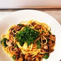 マコミコ's cooksnap of when they made アヒージョでエビとマッシュルームのパスタ.
