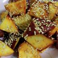 ャムャム's cooksnap of when they made 蜂蜜水飴なし簡単カリカリ大学芋.