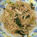 まん丸みかリン's cooksnap of when they made 小松菜とシメジとシャケの和風パスタ.
