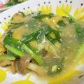 ☻'s cooksnap of when they made 半熟ニラ玉子のトロトロえのき餡かけ.