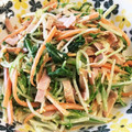 YUKIKI☆'s cooksnap of when they made 水菜と人参とハムのマヨポンおかか和え.