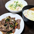 ちえたろう's cooksnap of when they made 小松菜と牛肉の焼肉のタレマヨ焼き♪.