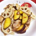 ひかたわ's cooksnap of when they made 鶏肉と薩摩芋の甘辛ごまマヨ炒め♡.