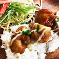 ハムちゃんず♡'s cooksnap of when they made 簡単カフェ風♪照りマヨ唐揚げ丼プレート。.