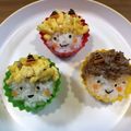 にじこ☆'s cooksnap of when they made 節分キャラごはん☆そぼろヘアーの鬼ギリ～.