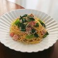 ともみん❤'s cooksnap of when they made 菜の花・じやこ・ベーコンのペペロンチーノ.
