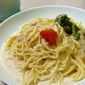 はままー's cooksnap of when they made 簡単・絶品！たらこクリームスパゲッティ.